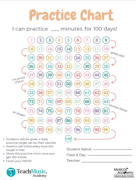 [Digital Download] 100 Days Practise Chart