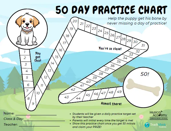 [Digital Download] 50 Days Practise Challenge Chart